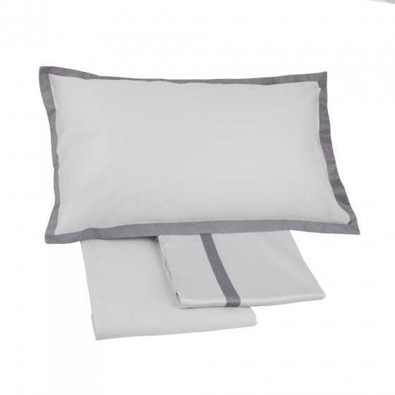 COMPLETO LETTO RASO MATRIMONIALE BORBONESE MINIMAL GRIGIO FERRO