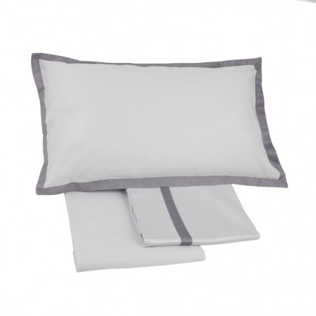 COMPLETO LETTO RASO MATRIMONIALE BORBONESE MINIMAL GRIGIO FERRO