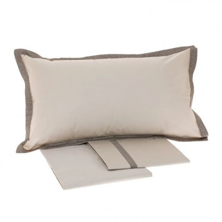 COMPLETO LETTO RASO MATRIMONIALE BORBONESE MINIMAL TORTORA
